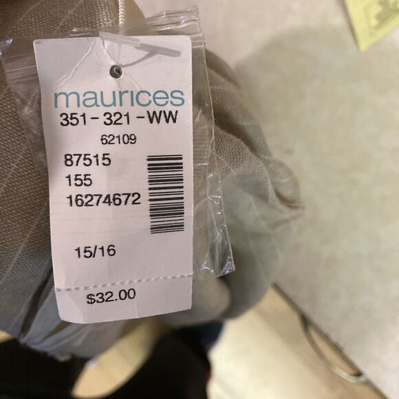 Maurices Women's Linen Blend Capri Pants Belted‎ 15/16 Pin Stripped - Picture 7 of 7